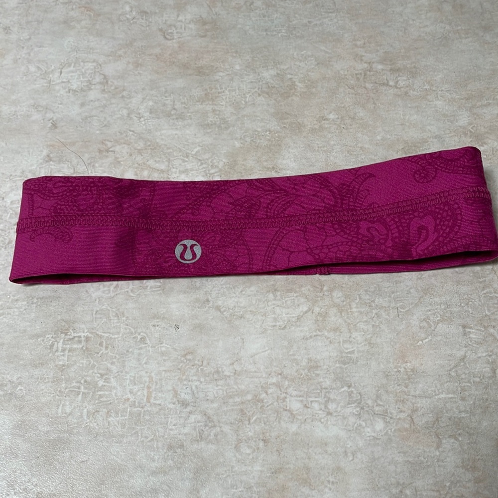 Lululemon Pink Fuchsia Berry Headband Workout Gym Yoga New